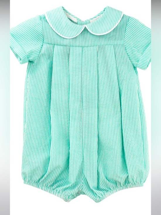 The Bailey Boys Other - Bailey Boys Palm Seersucker Dressy Bubble with Peter Pan Collar 12m